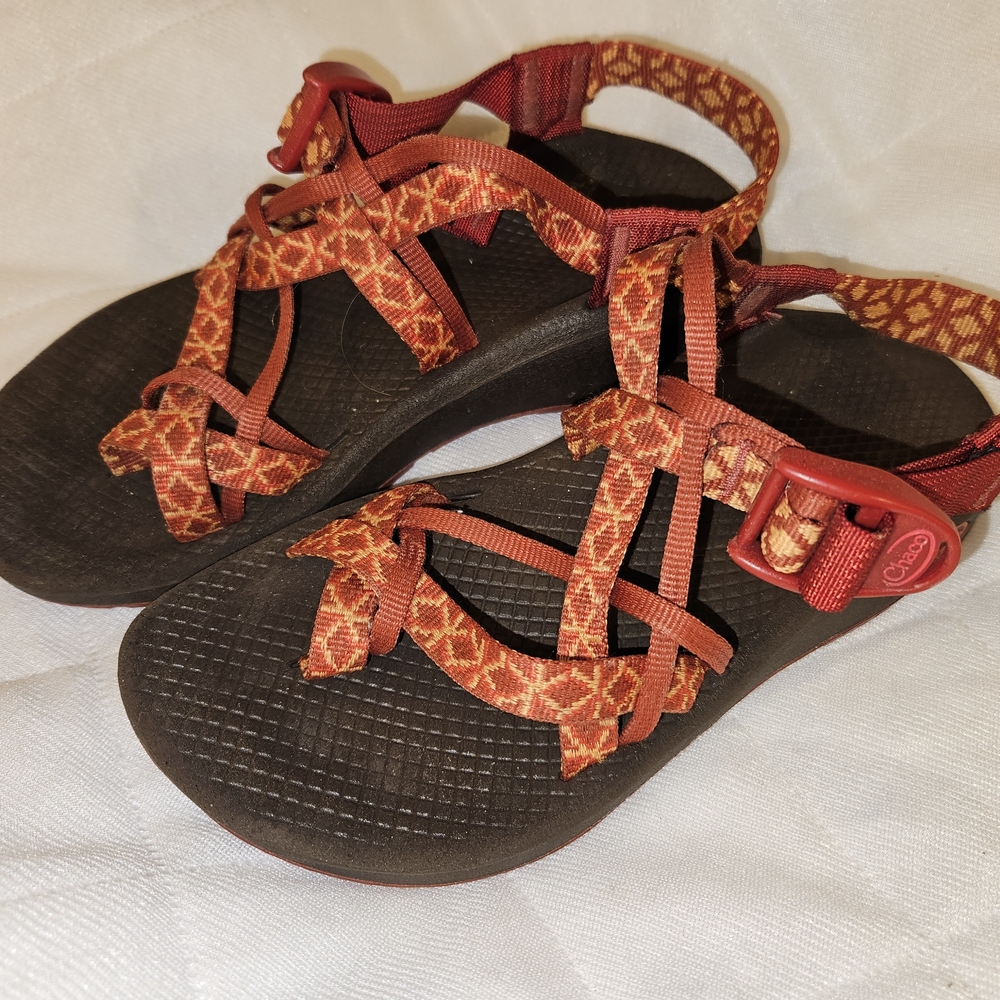 Chaco Strappy Sandals in Red and Black
